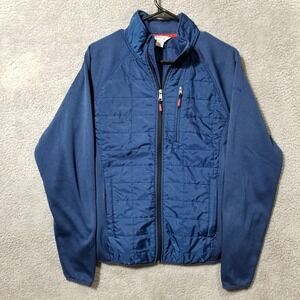 Orvis Puffer Jacket Men's Medium Blue Quilted Fleece Hybrid Packable Lightweight